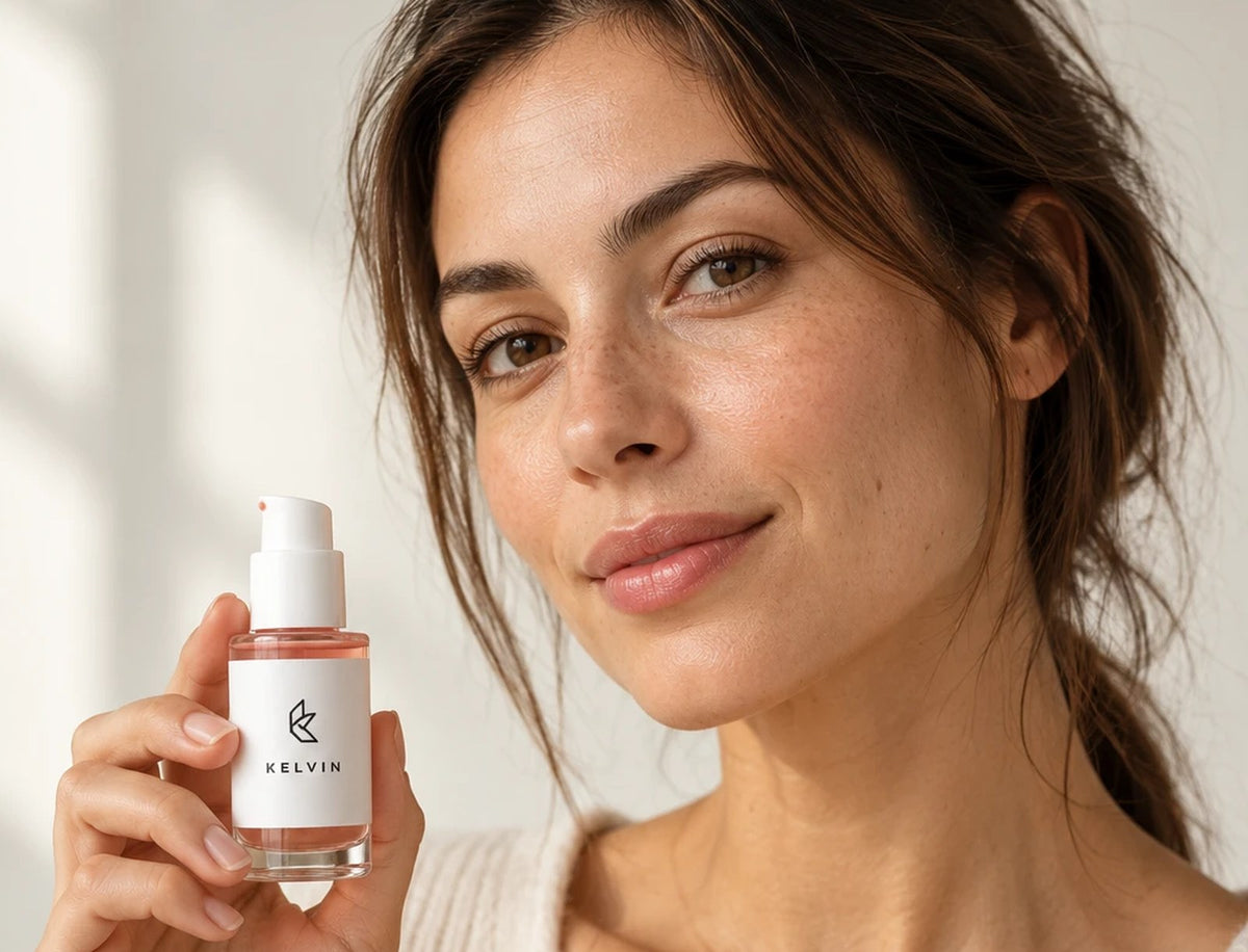Une femme tient le sérum Kelvin